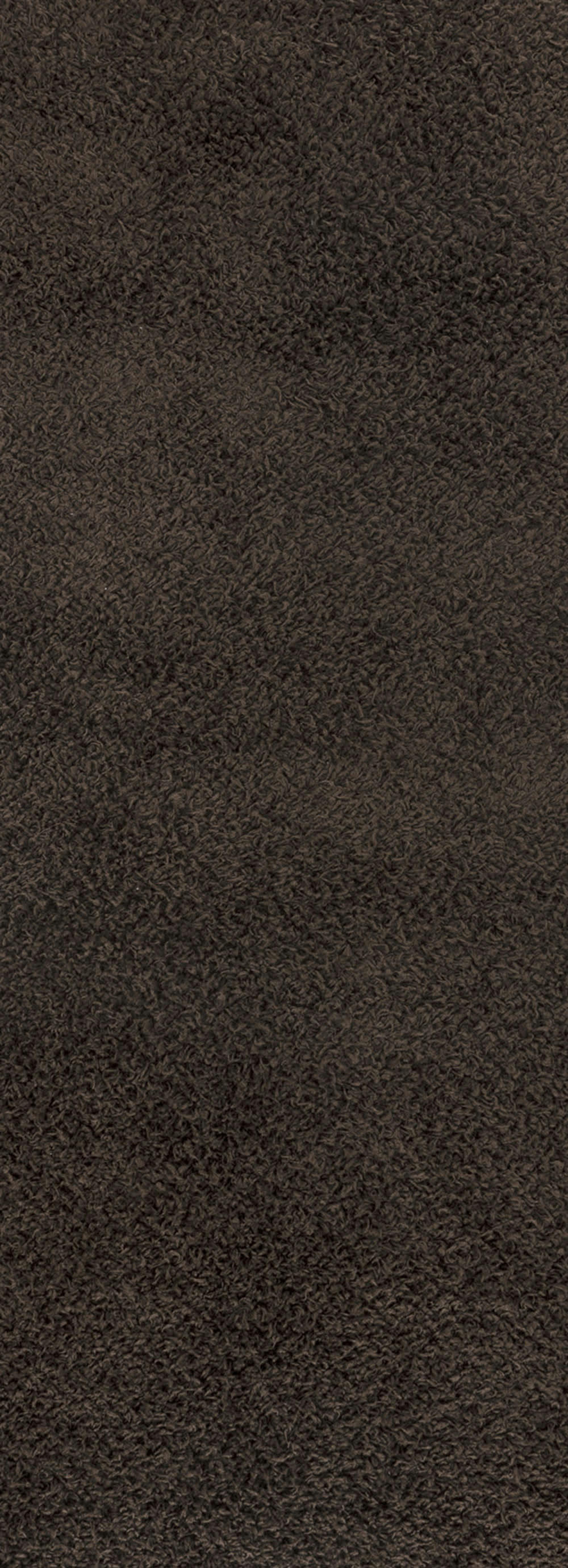 LILLY - Tapis de Couloir Shaggy Uni Chic Marron Foncé 80x220