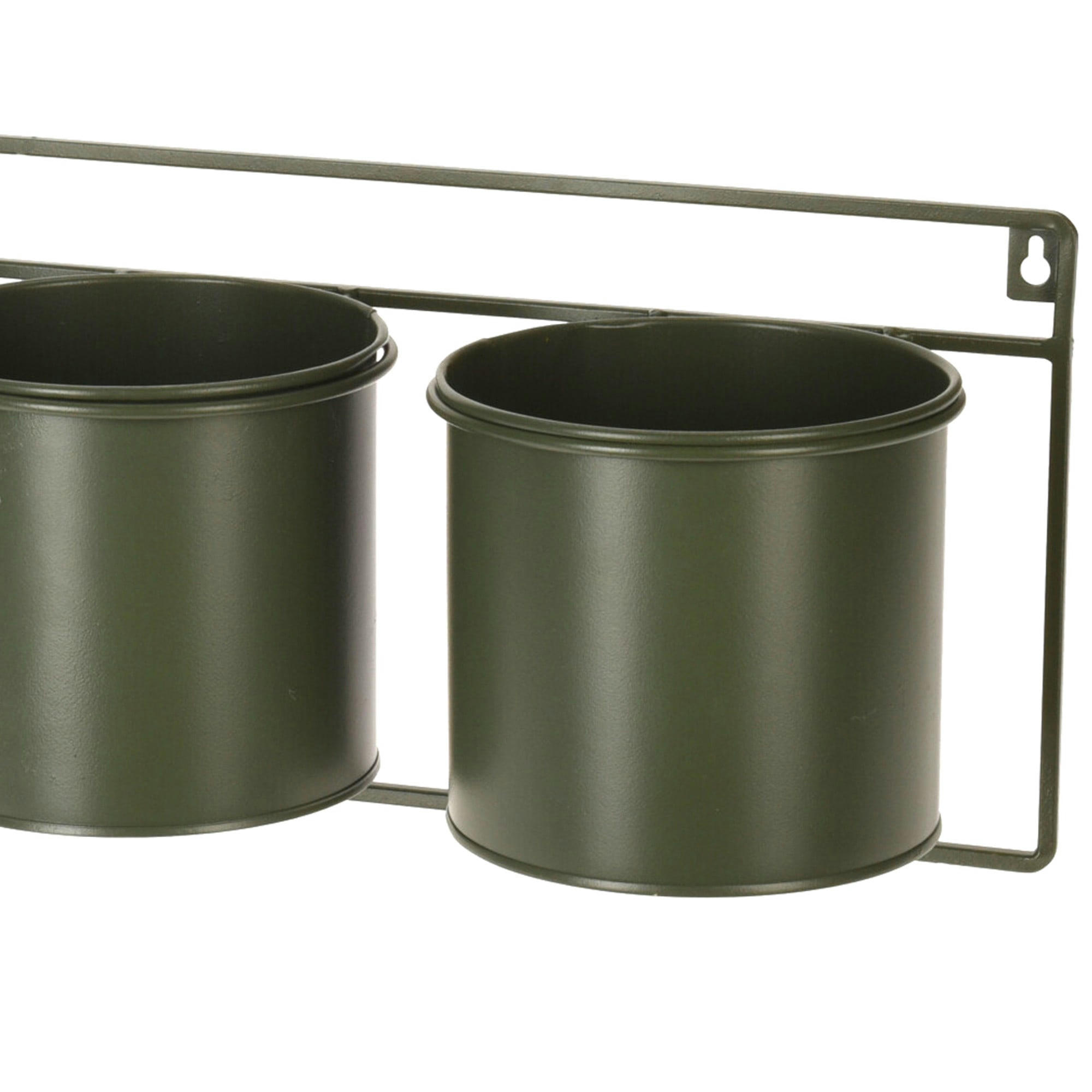 - Support pots plantes mural en métal vert 3 pots