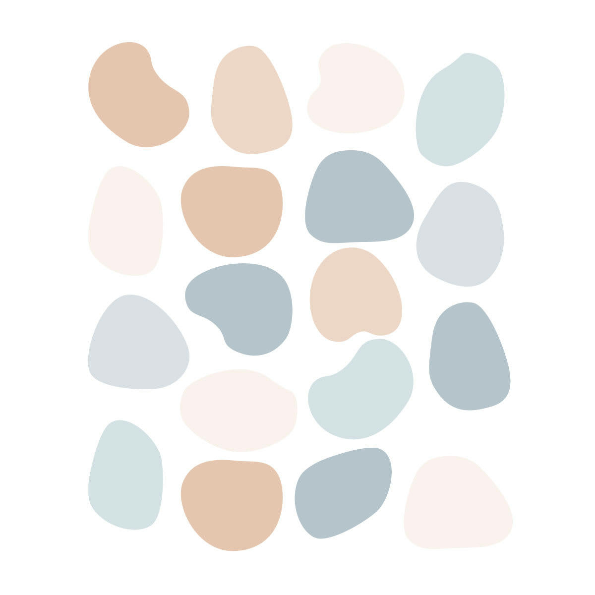 PEBBLES - Stickers muraux en vinyle cailloux bleu et beige