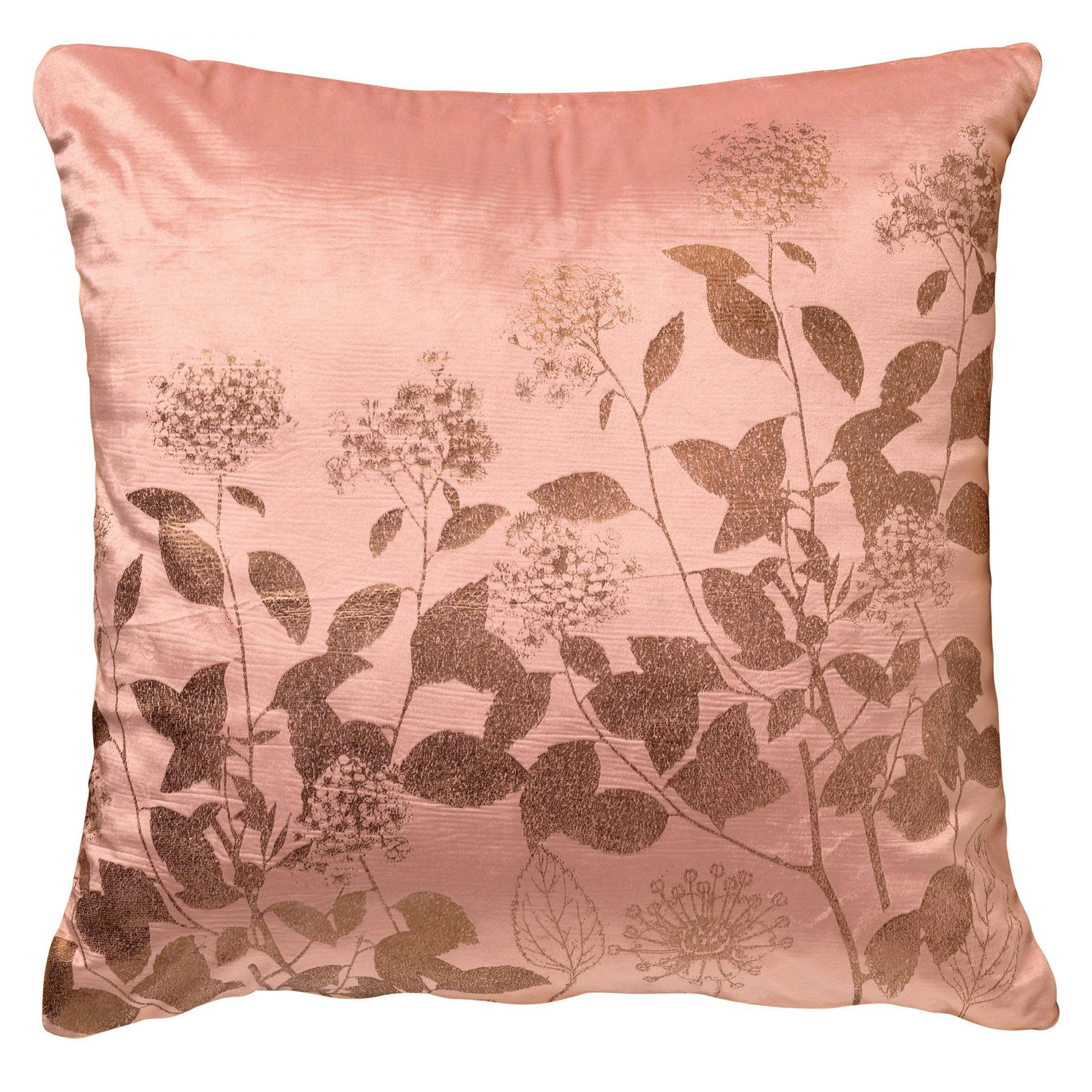 - Coussin - rose en velours 45x45 cm avec motif fleuri