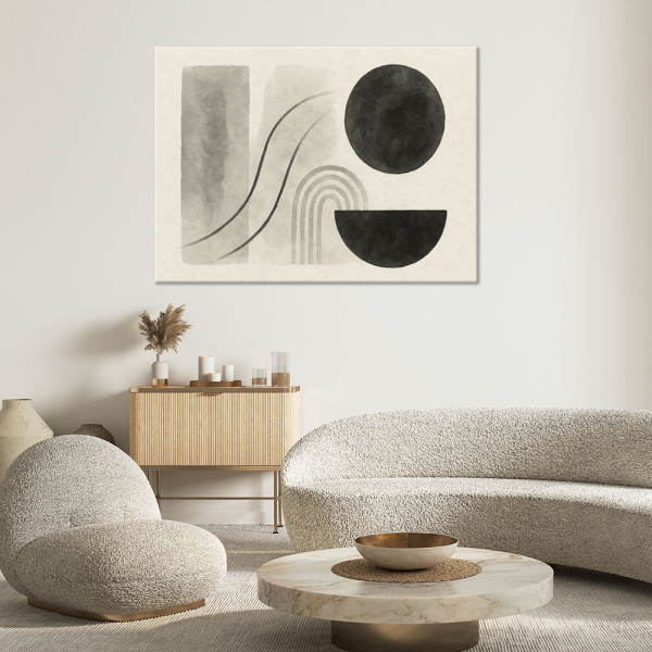 Feeby Obraz, Geometria Abstrakcja Akwarela Beżowy 60x40