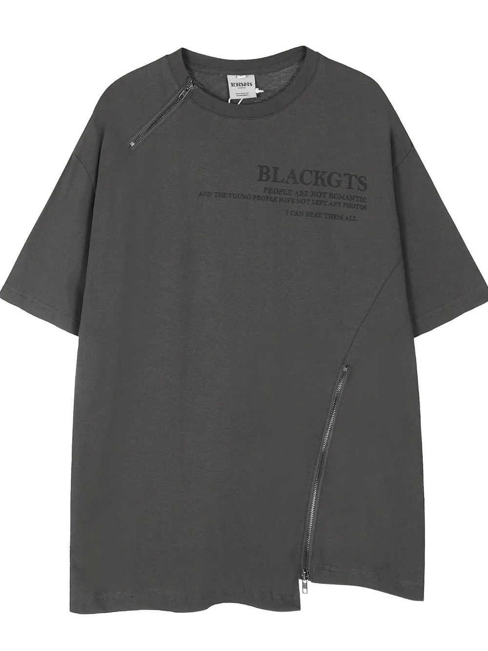 Men's Zip Detail Round Neck T-Shirt