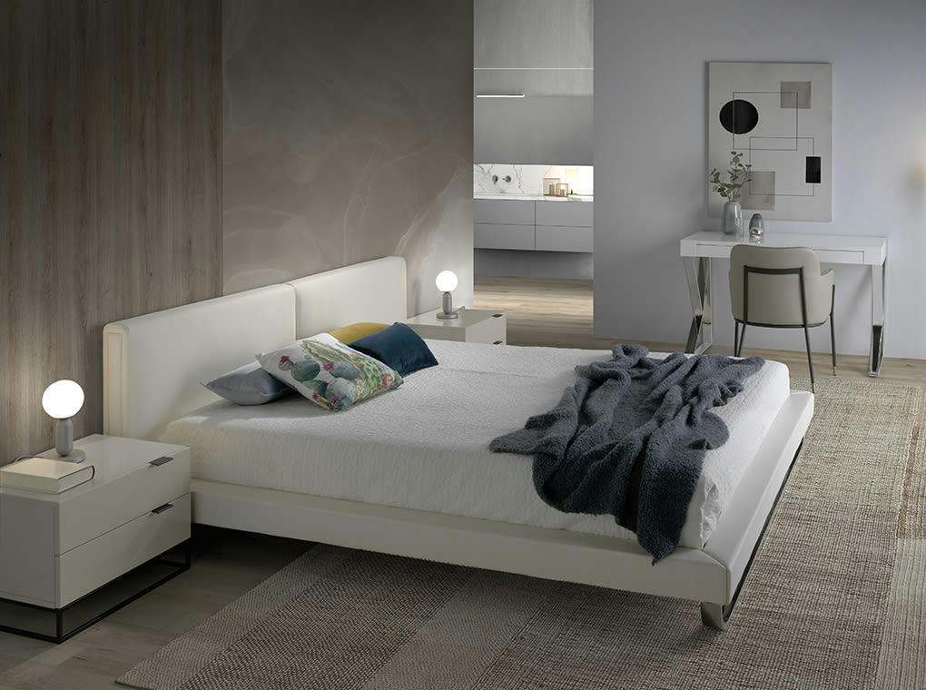 - Table de chevet en effet bois gris perle