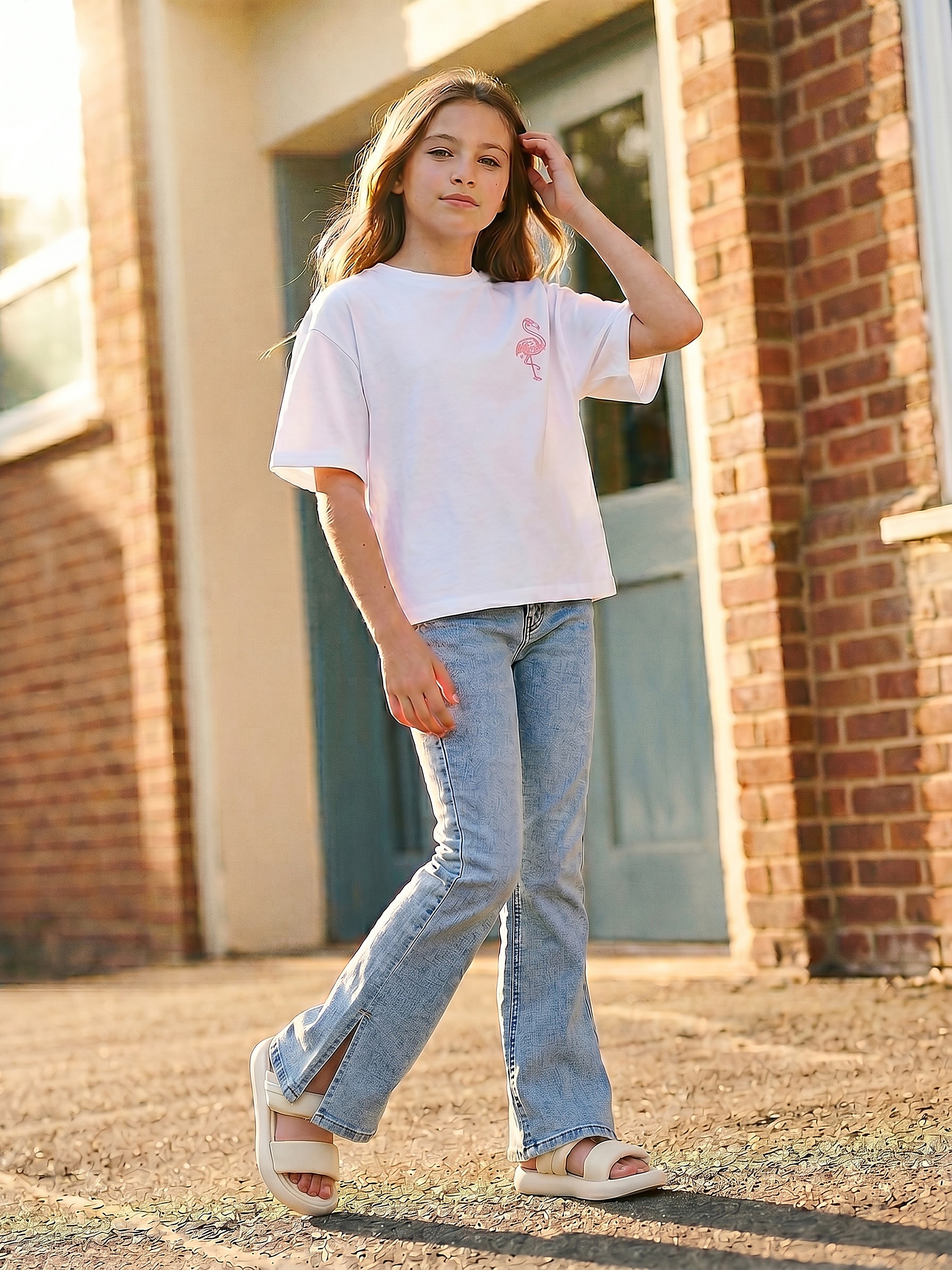 Jeansy flare mid waist
