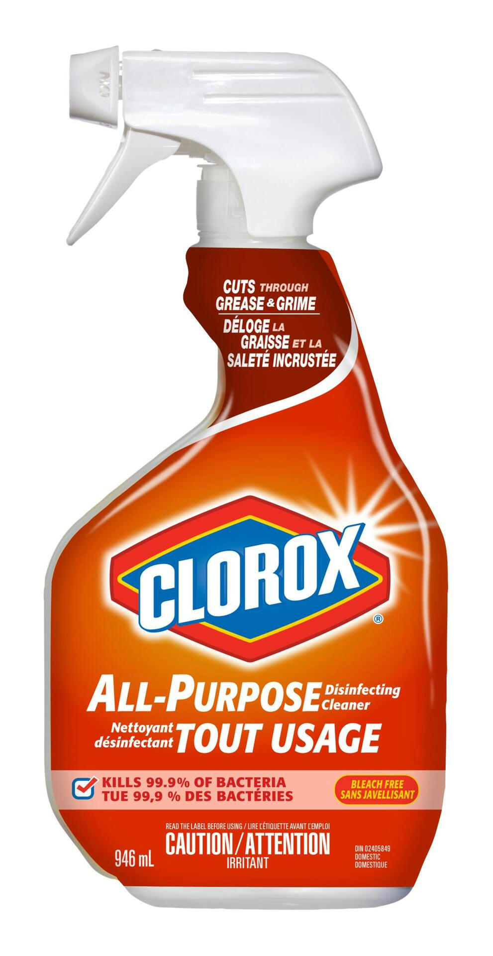 Clorox All Purpose Bleach Free Disinfecting Cleaner, 946-mL