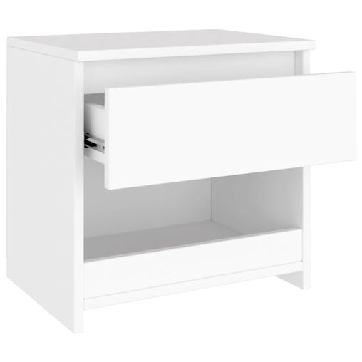 NNEVL Bedside Cabinet White 40x30x39 cm Chipboard