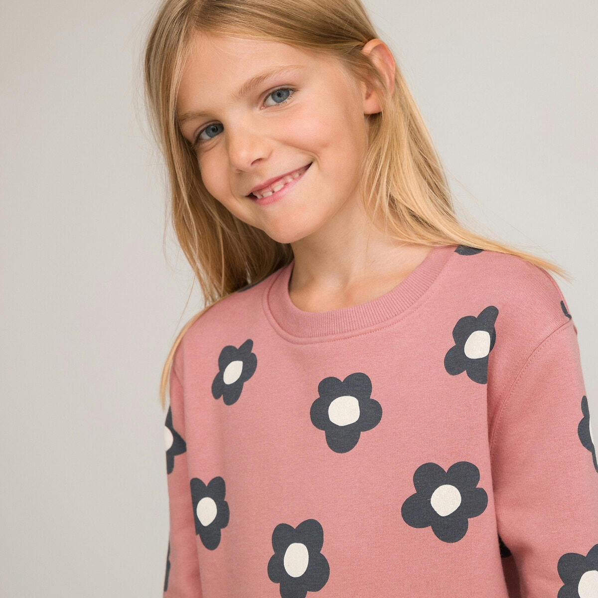 Robe manches longues en molleton, motif fleuri