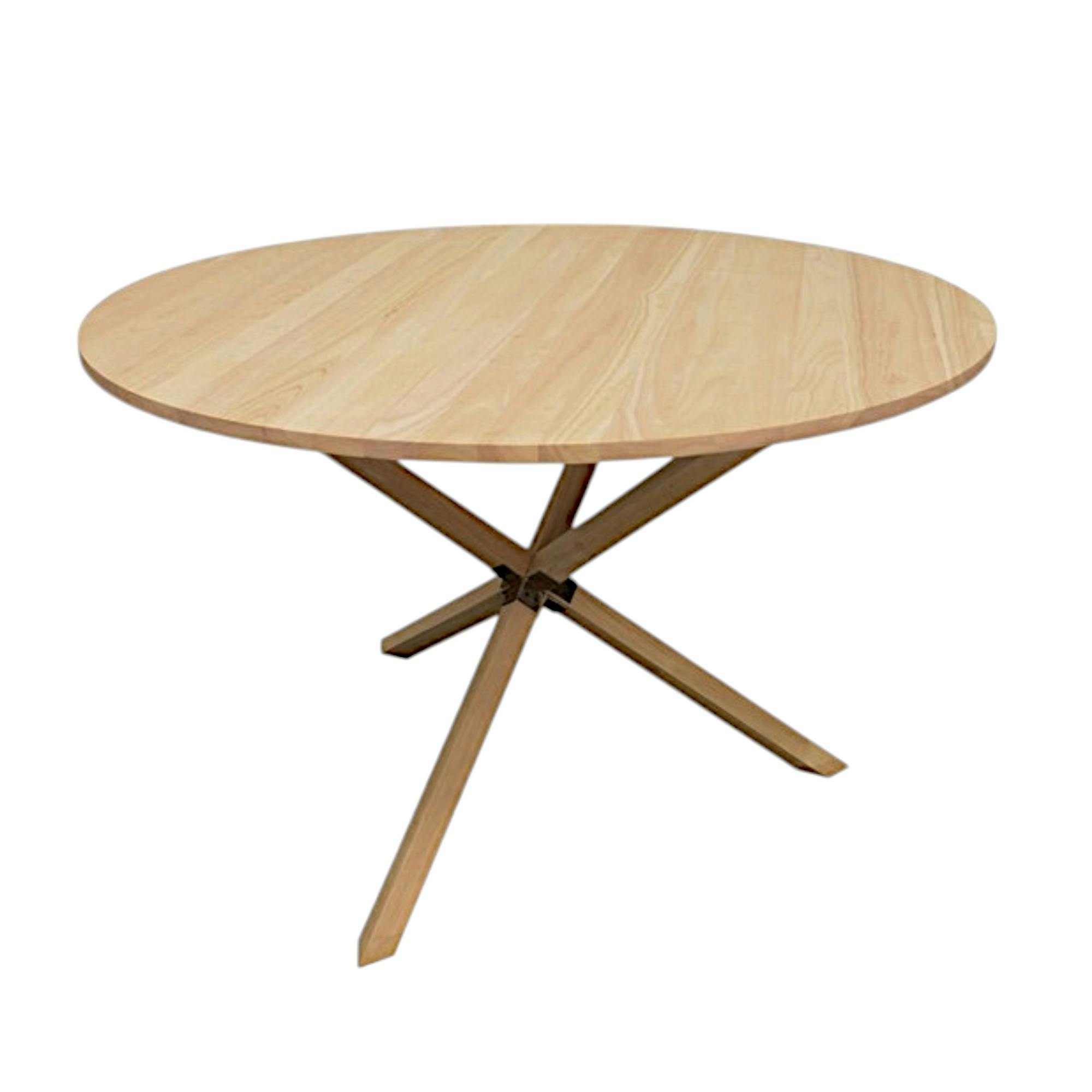 Table de Repas ronde Hévéa avec pieds en croix D120xH76cm BALTIC