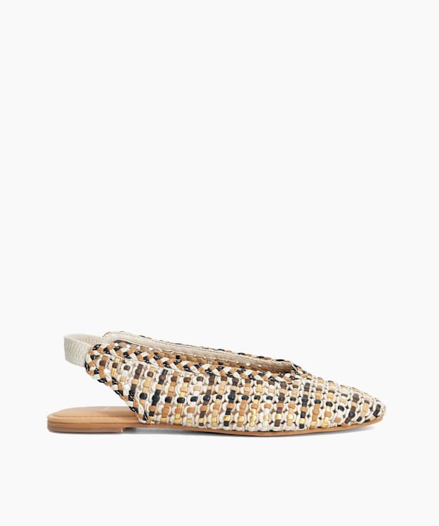 Hollianne Multi - Braided Leather Slingback Flat Shoes
