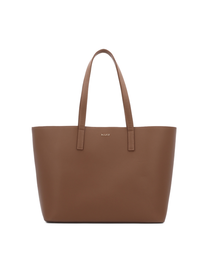 Minimalist brown shoulder bag