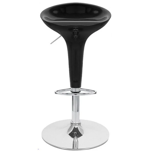 Alpha Leather Contemporary Bombo Style Adjustable Barstool