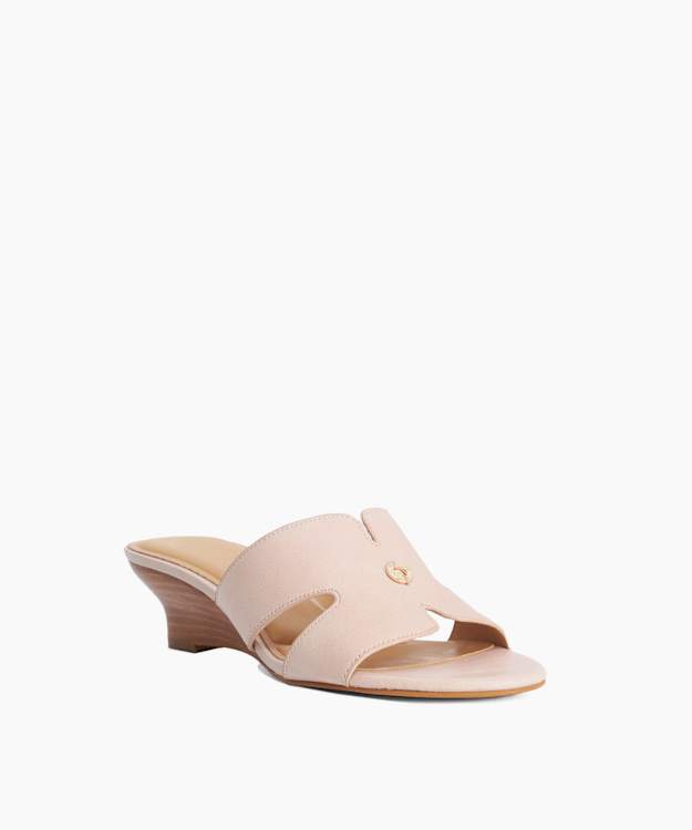 Kacie Blush - Wide Fit Wedge Mules