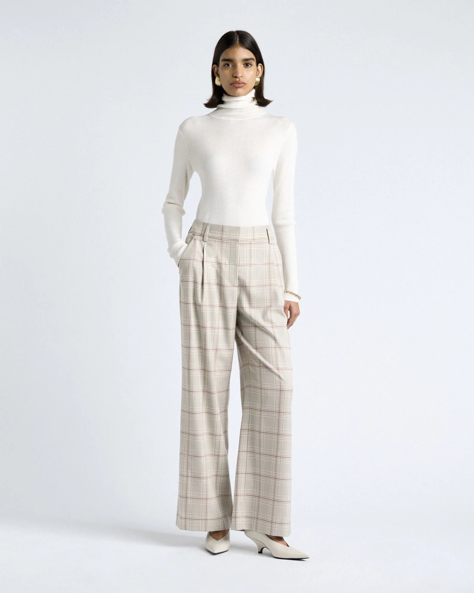 Merino Turtle Neck Ribbed Knit