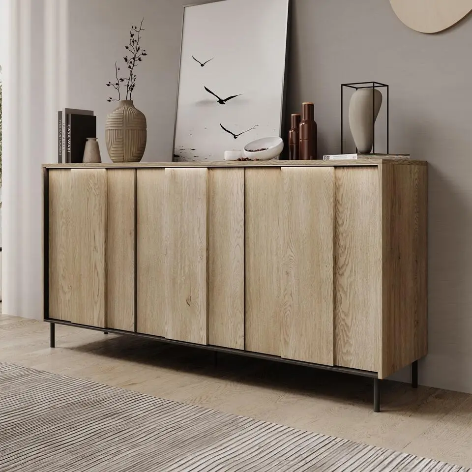 Meubella - Tarello - Dressoir - Eikenpatroon - 167x41x84 cm