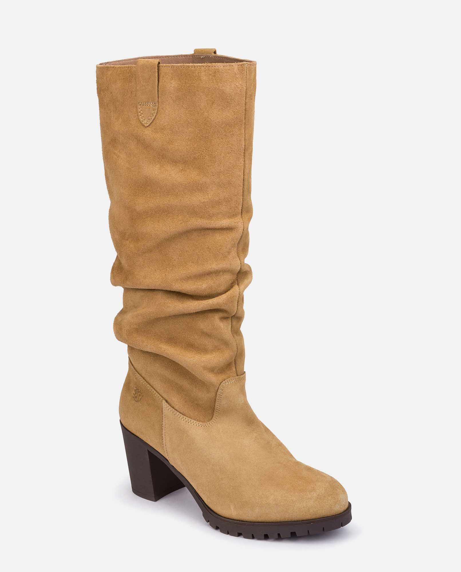 Bota de tacón PRAGA-019 beige