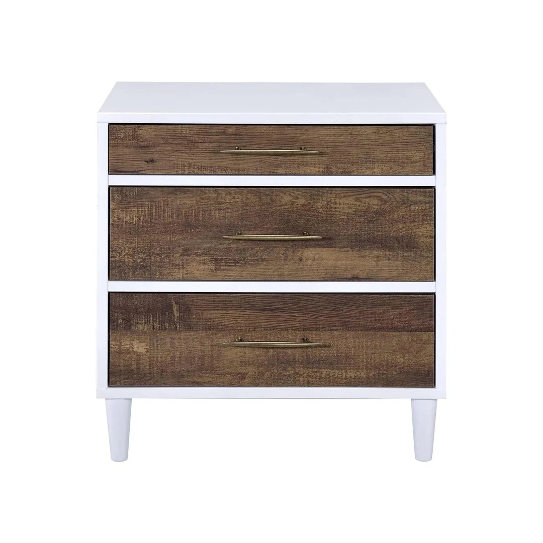 Two-tone Nightstand with 3 Drawers