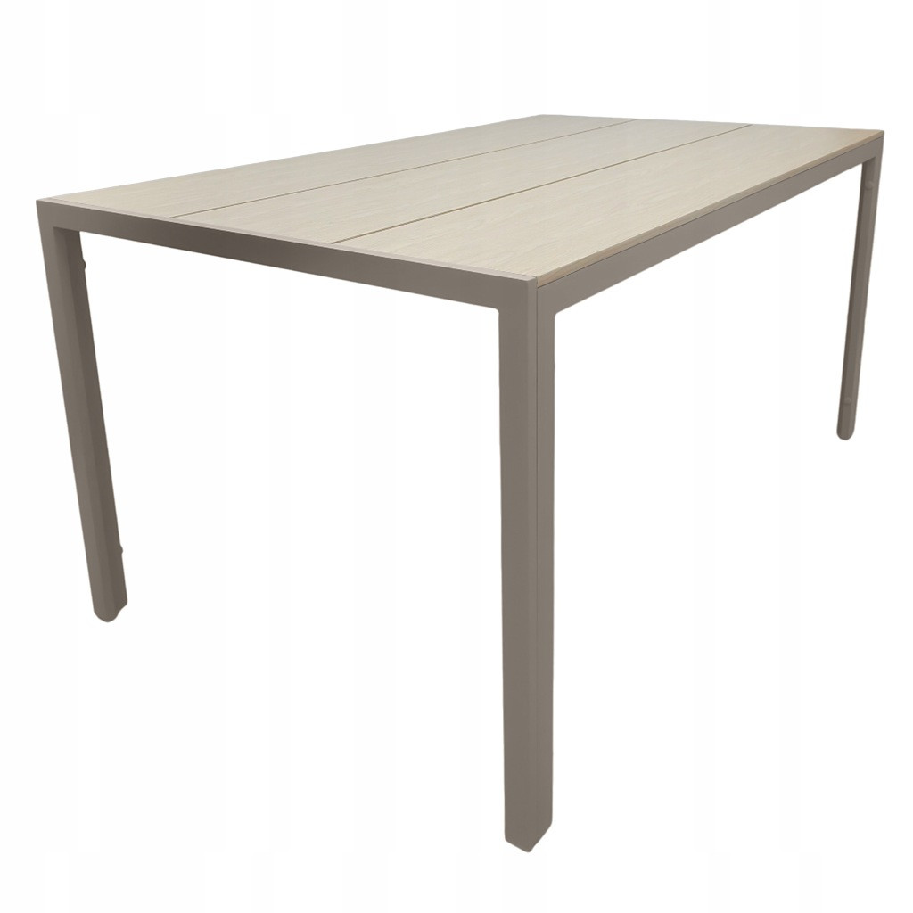 Aluminiowy stół ogrodowy na taras z blatem polywood Allen Pro 130x70 taupe