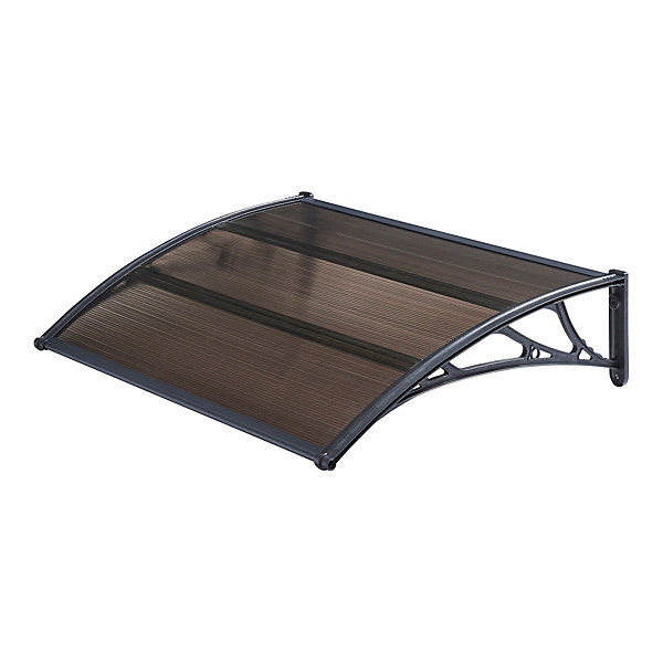 Auvent de Porte d'Entrée Mellerud 120 x 100 cm Noir Marron en.casa