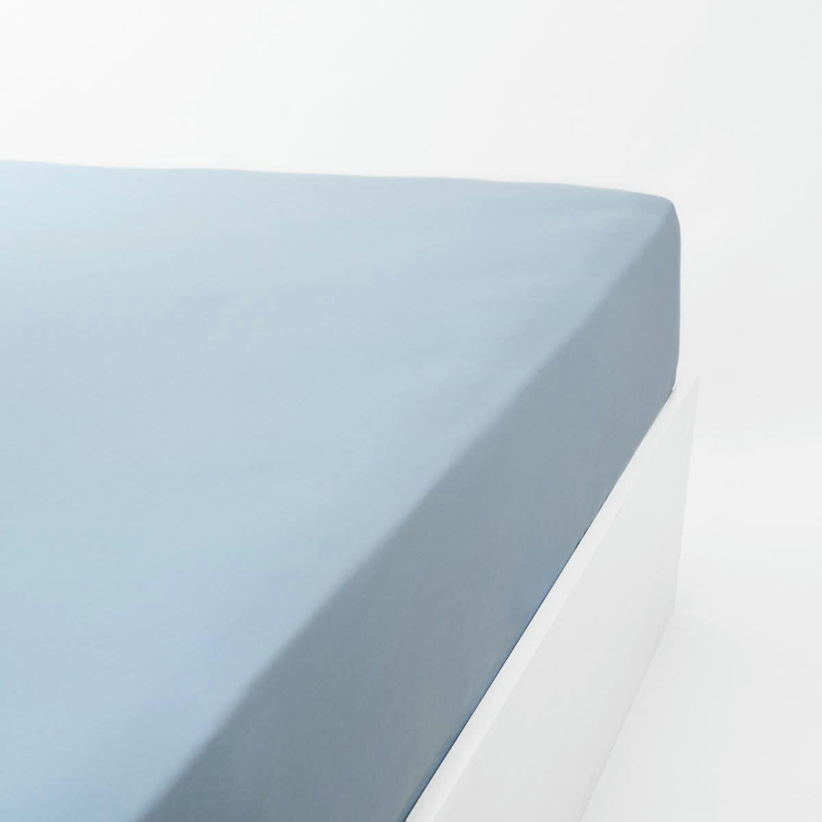DRAP HOUSSE DOUCEUR ADULTE - Drap housse jersey extensible en coton bleu clair 110x190 cm