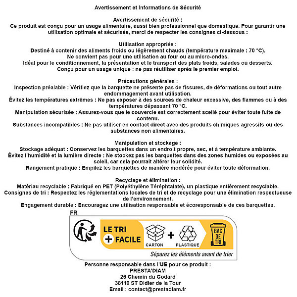 300 Barquettes à Salade 2000 ml avec Couvercle Attenant (225x198xH.83mm) en PET Pratiques, Hermétiques et Résistantes - D-Work