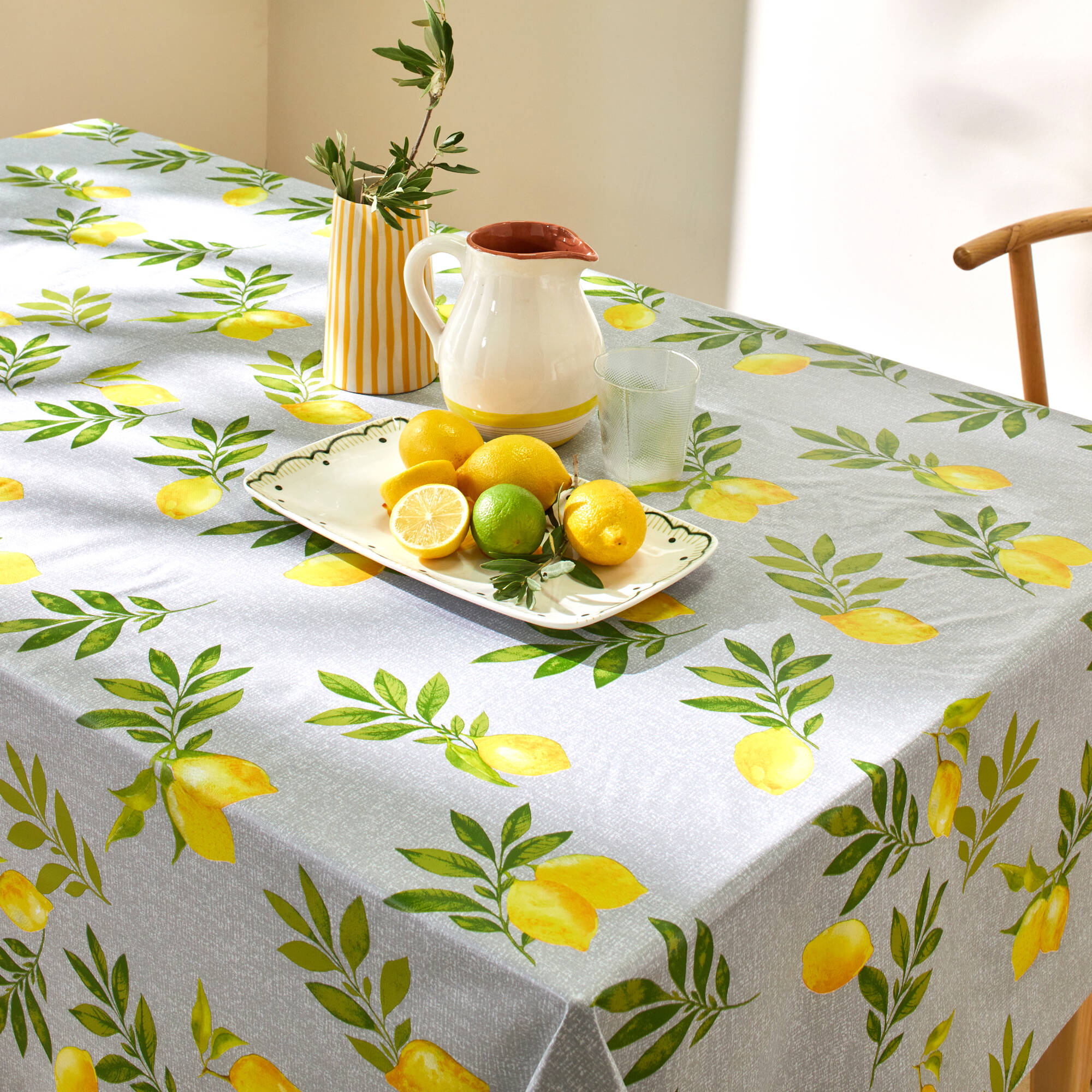 Nappe toile cirée imprimé citrons