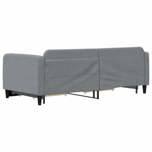 NNEVL Daybed with Trundle and Drawers Light Grey 90x190 cm Fabric
