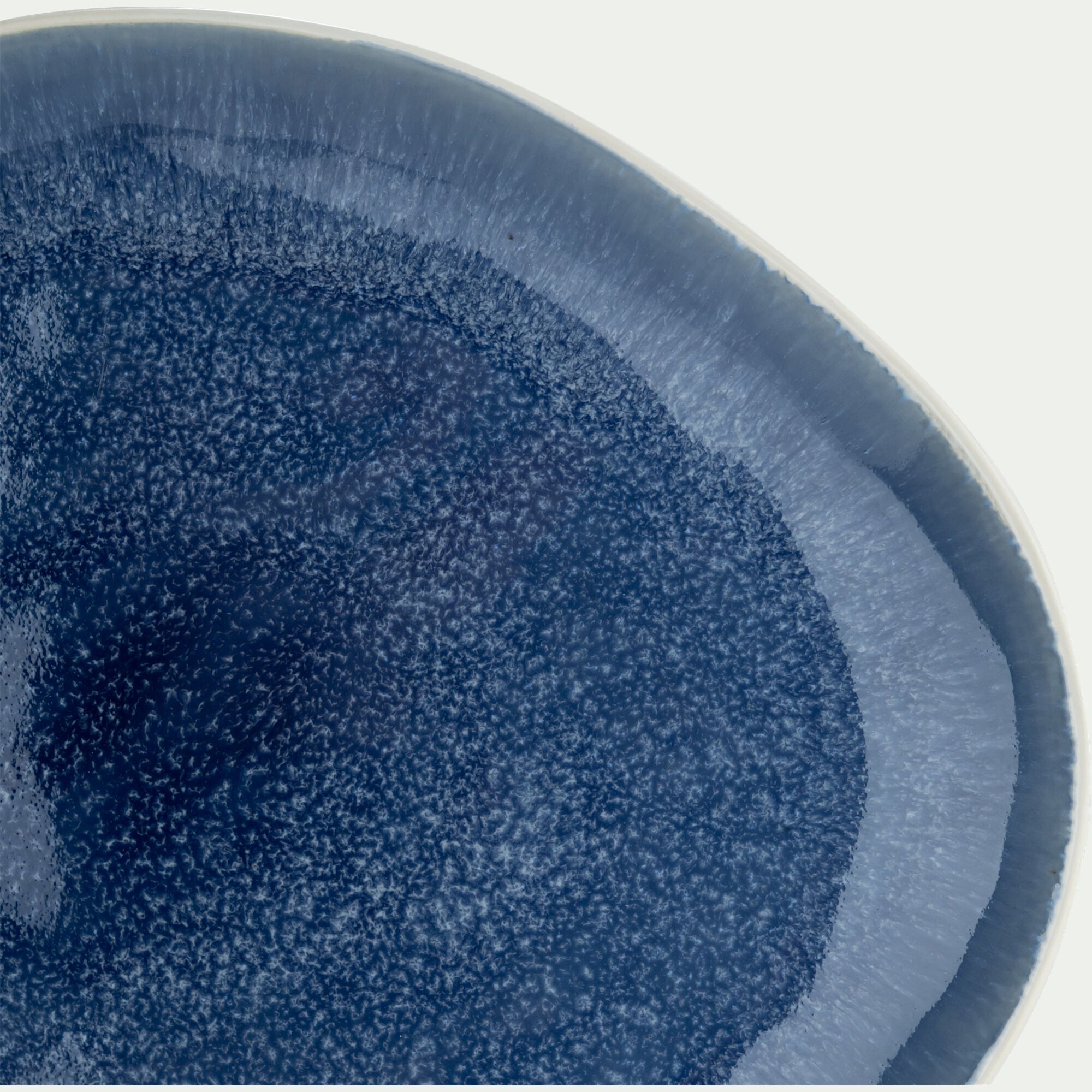 BLUE - Plat de présentation en grès 34x29cm - bleu