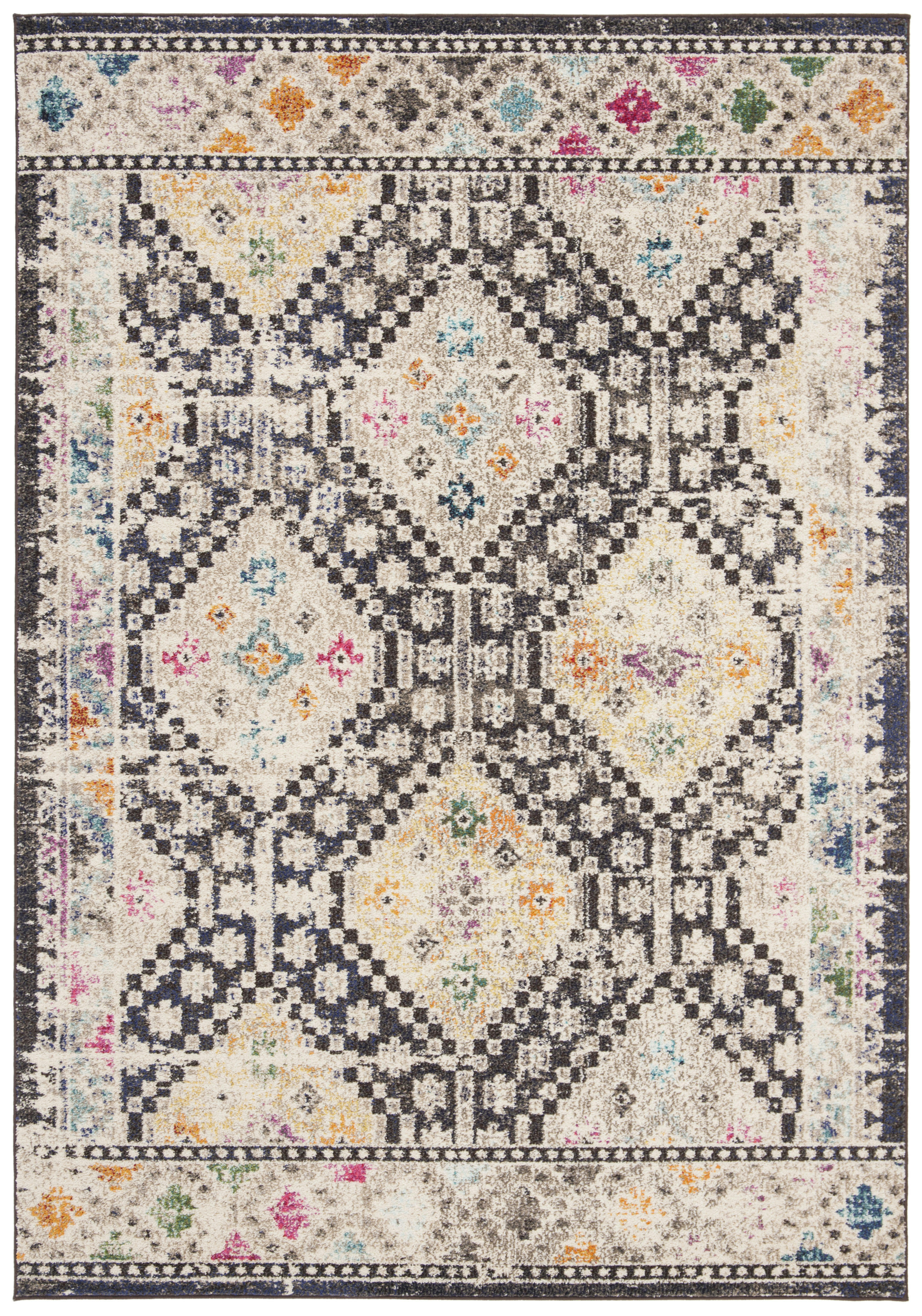 MADISON - Tapis de salon interieur en noir & jaune, 160 x 229 cm