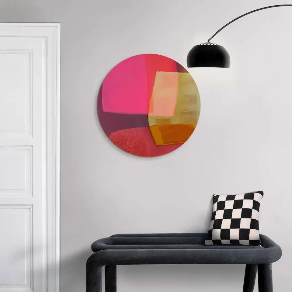 Glasschilderij Roze tinten II - &Oslash; 50 - Roze