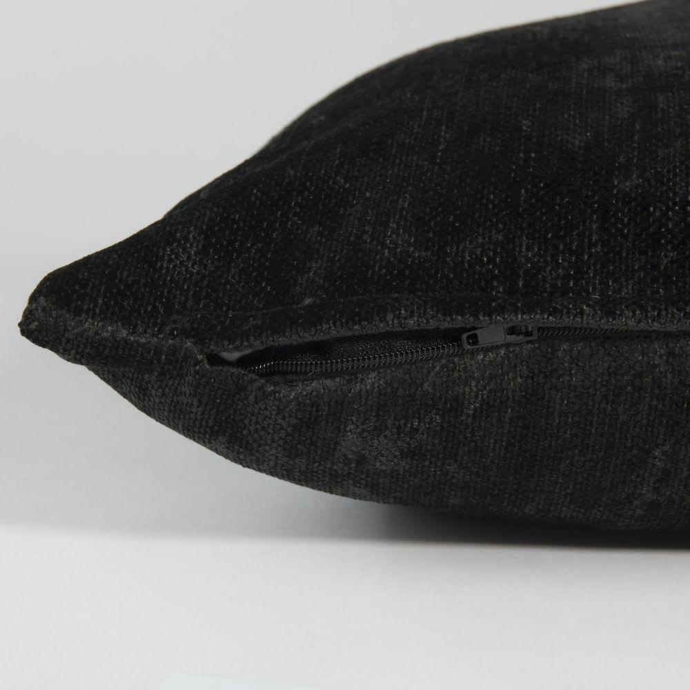 - Coussin en velours noir 45x45