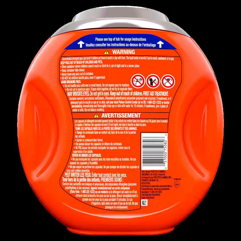 Tide PODS Liquid Laundry Detergent Soap Pacs,  4-n-1 Ultra Oxi, 61 Count