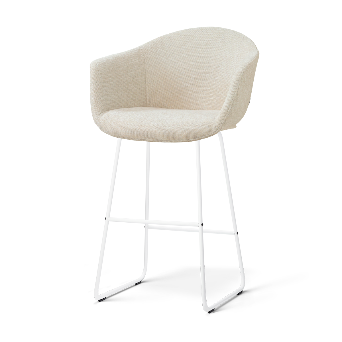 Nolon Nino-Otis Barkruk Cottonbeige - Wit Onderstel - 75 Cm