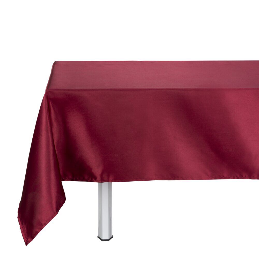 Nappe rectangulaire satiné rouge 140x250cm