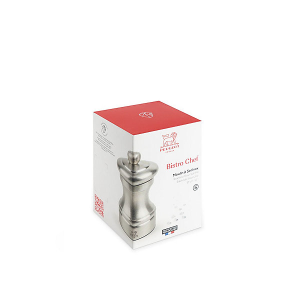 Moulin à sel 10 cm en inox brossé Bistro Chef