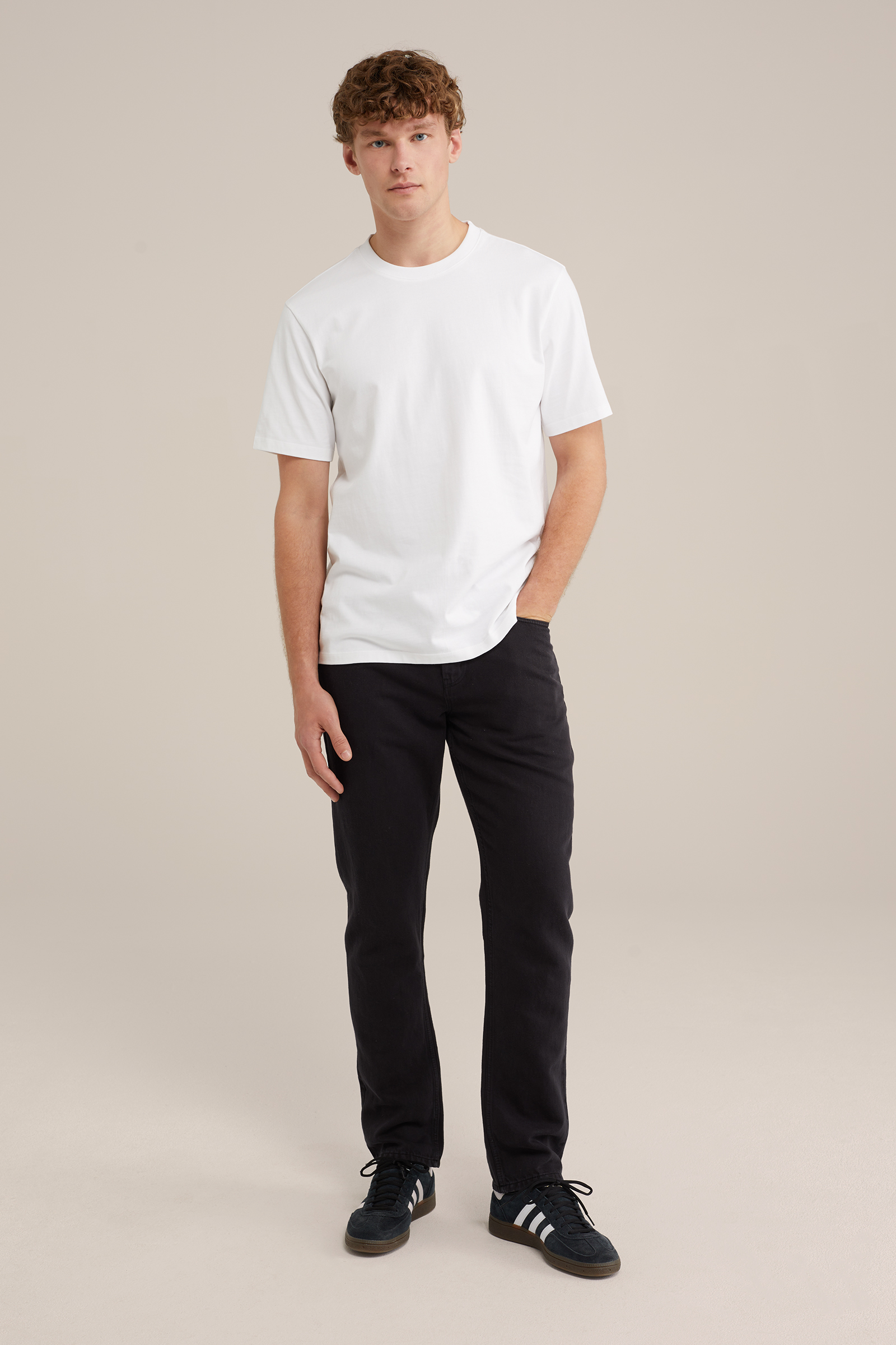 Heren slim fit broek van linnenmix