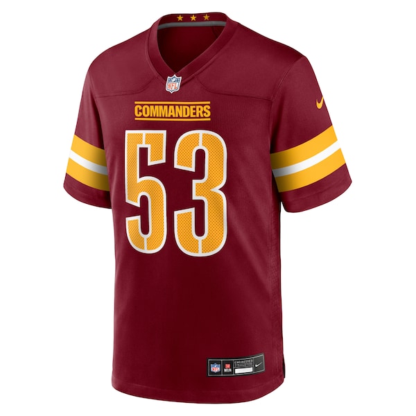 Lucas Niang Washington Commanders Nike Team Game Jersey -  Burgundy