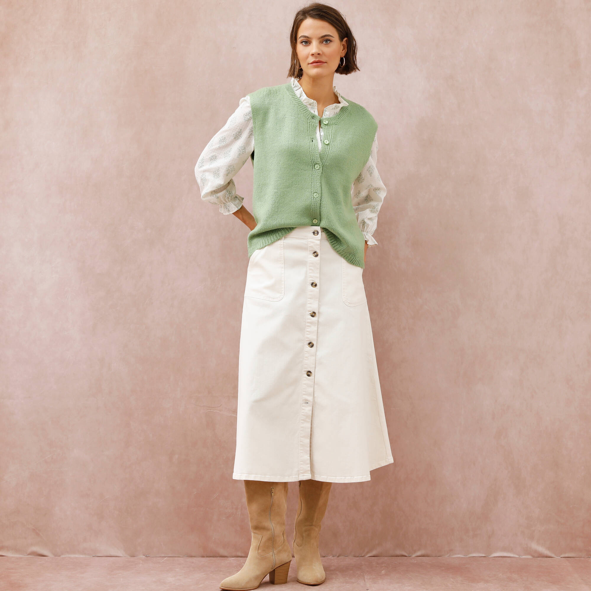 Gilet boutonné sans manches