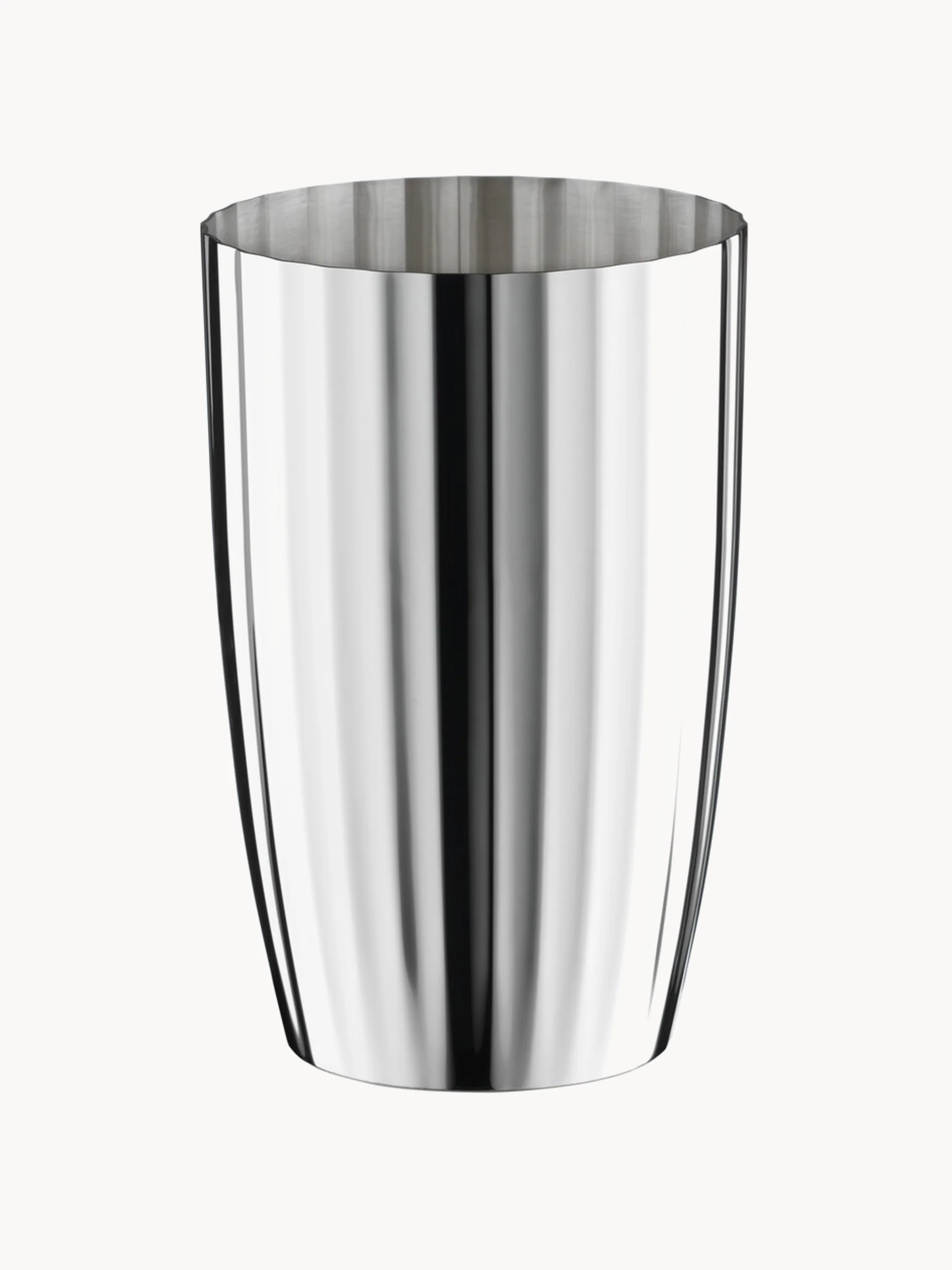 Handgefertigtes, versilbertes Longdrinkglas Belvedere