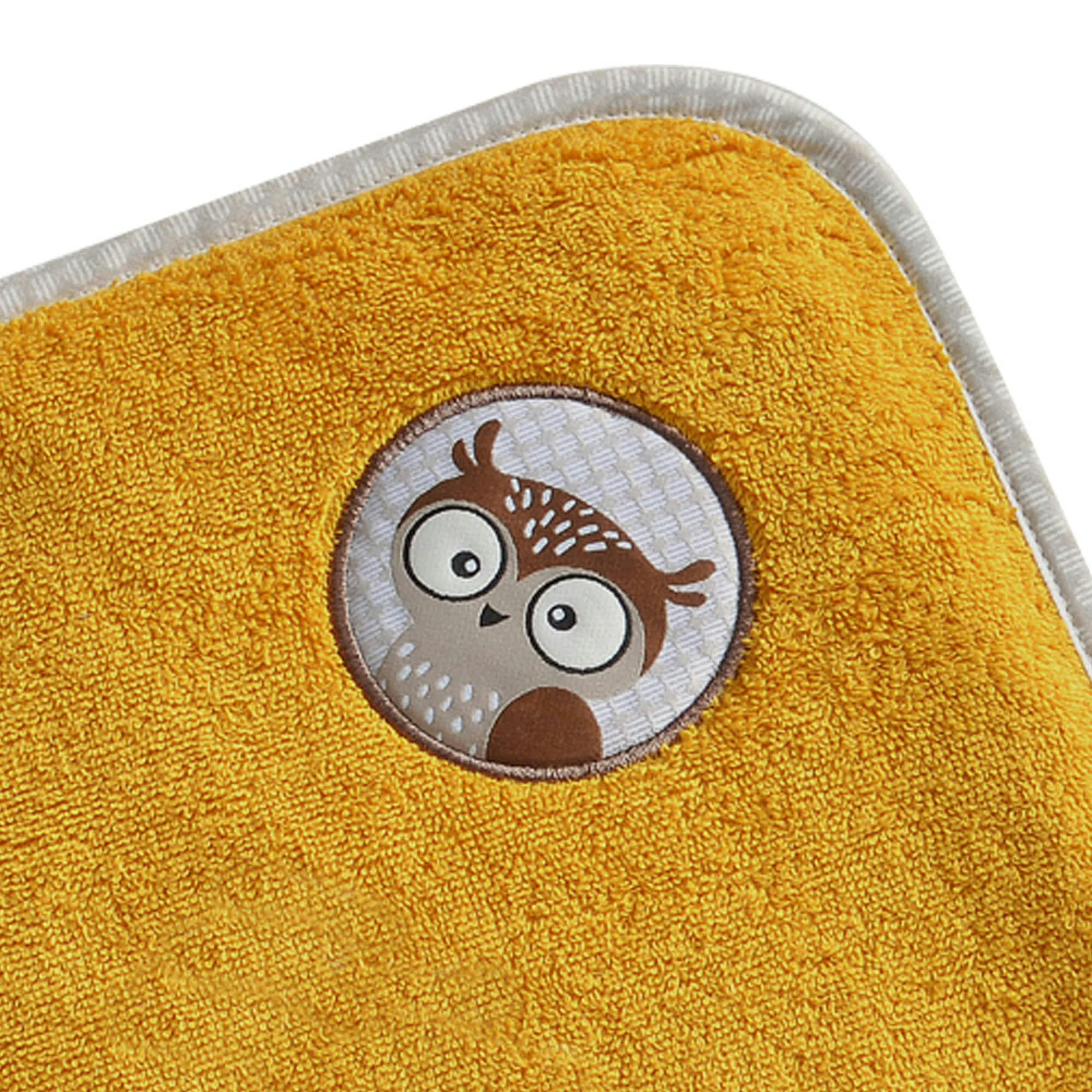 PETITES BETES - Cape de bain bébé jaune 70X70 en coton