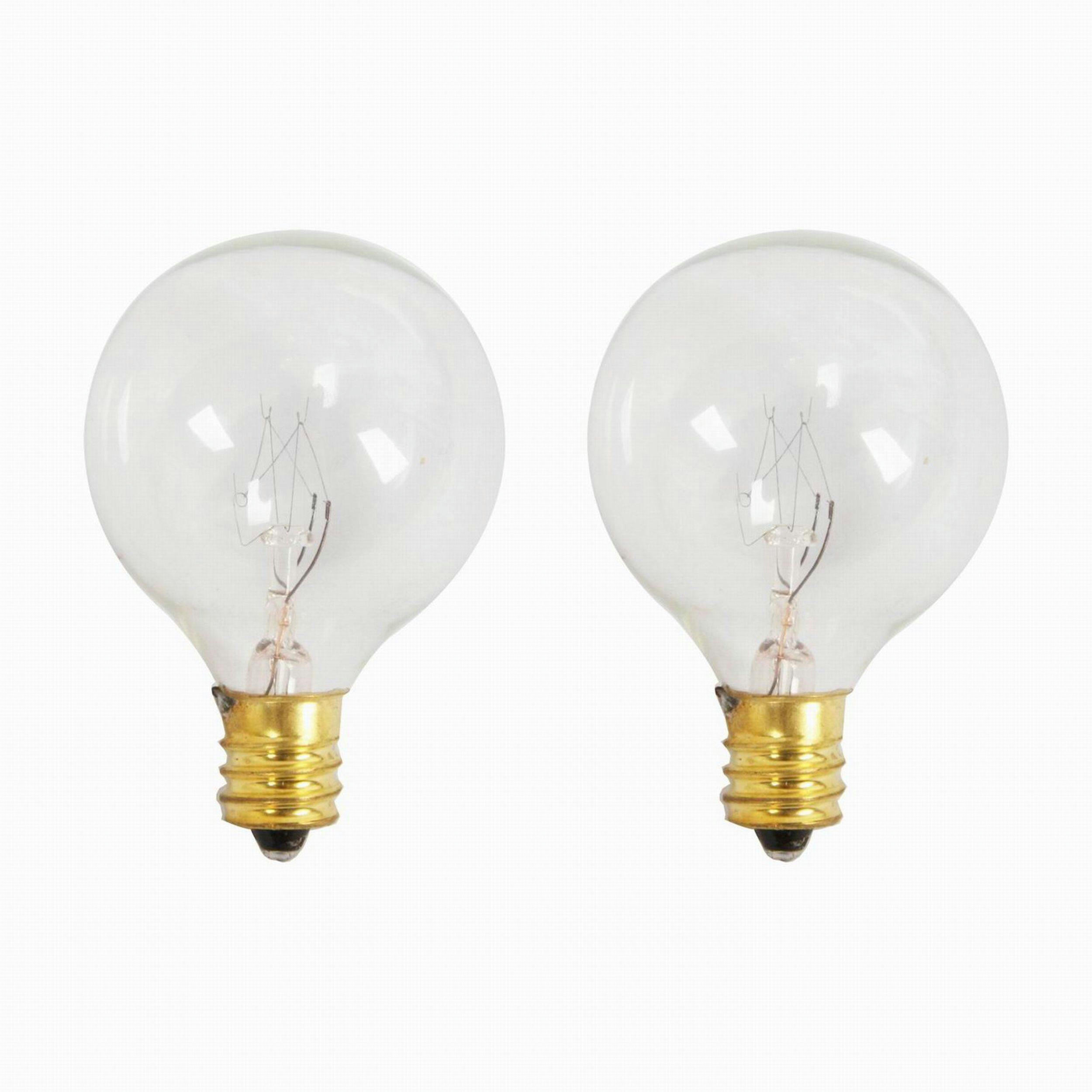 CANVAS G40 5W Clear Incandescent Candelabra Light Bulbs Replacement, 2-pk