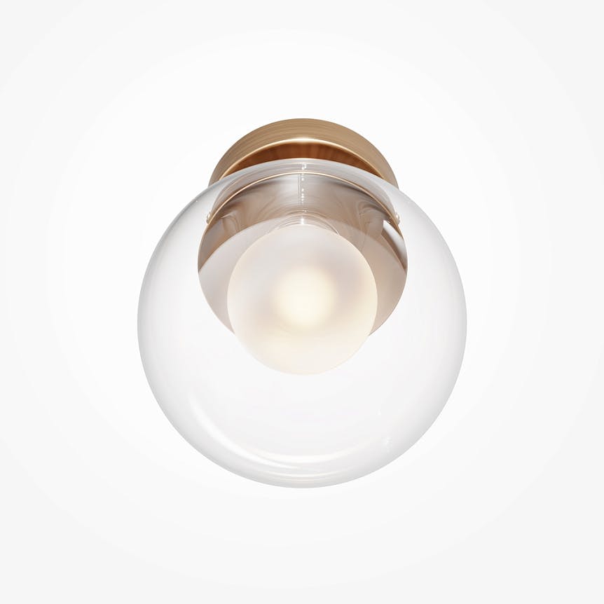 Applique globe en verre avec base or mat, 15 cm DELTONA