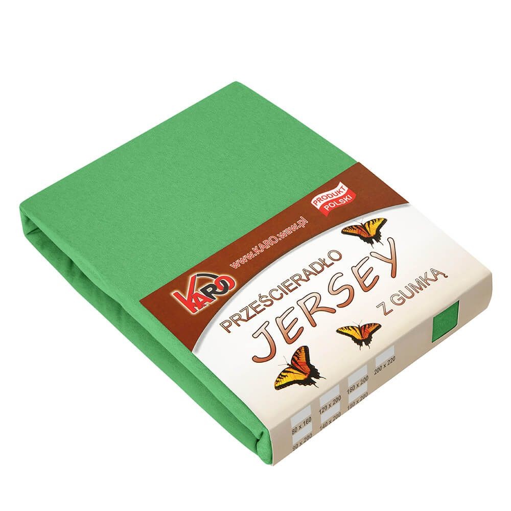 Prześcieradło jersey z gumką 90x200 zielone 150g/m2