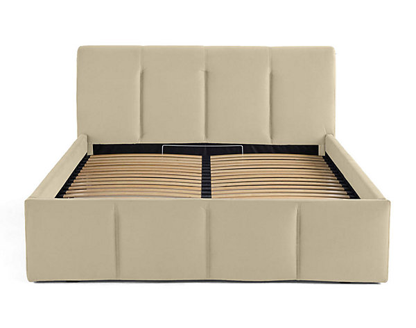 Elysia - lit coffre - 140x190 - en velours - sommier inclus - Lisa Design