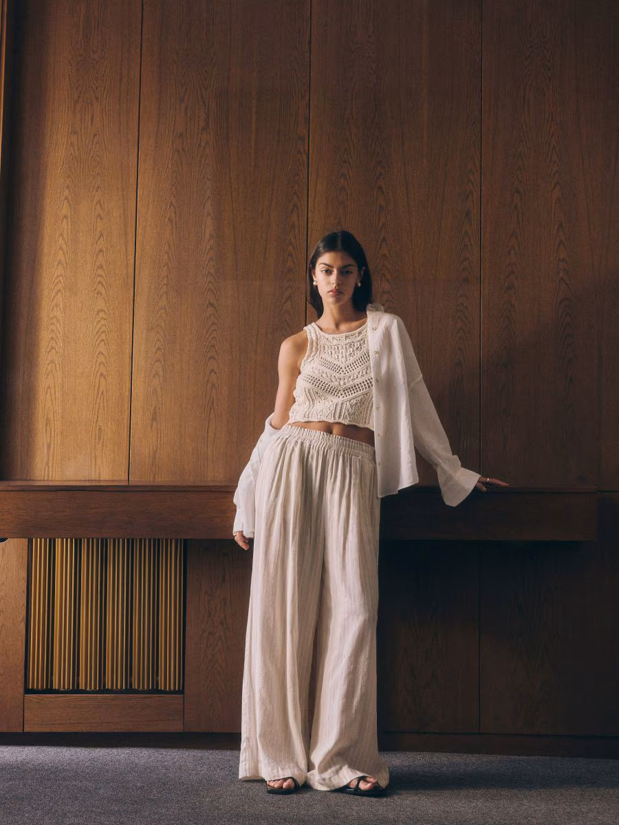 Viscose Rich Wide Leg Trousers