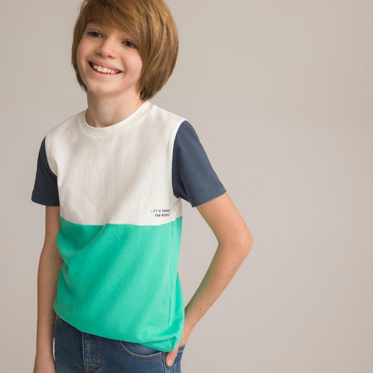 T-shirt col rond tricolore