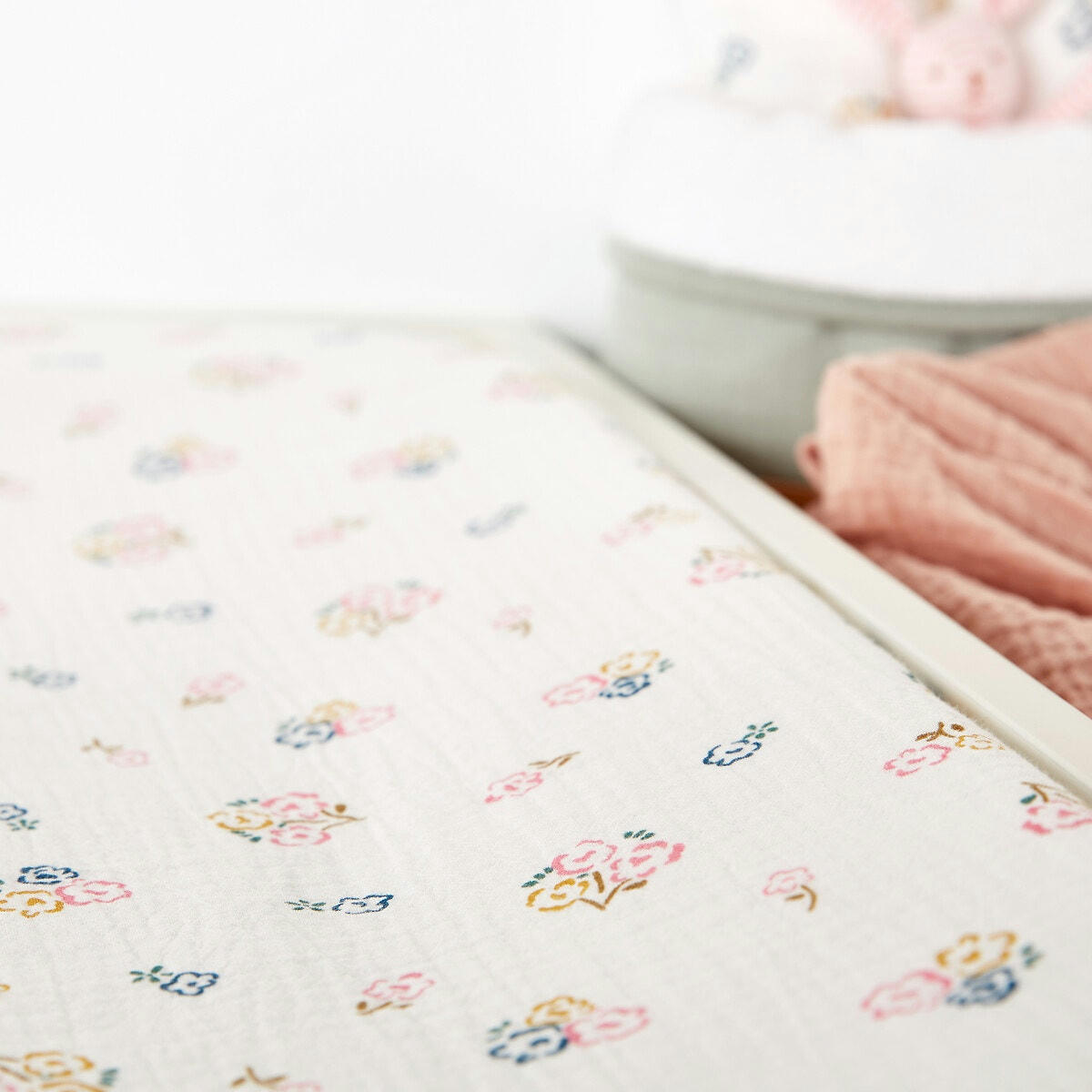 Lot de 2 housses de matelas à langer, Bouquet