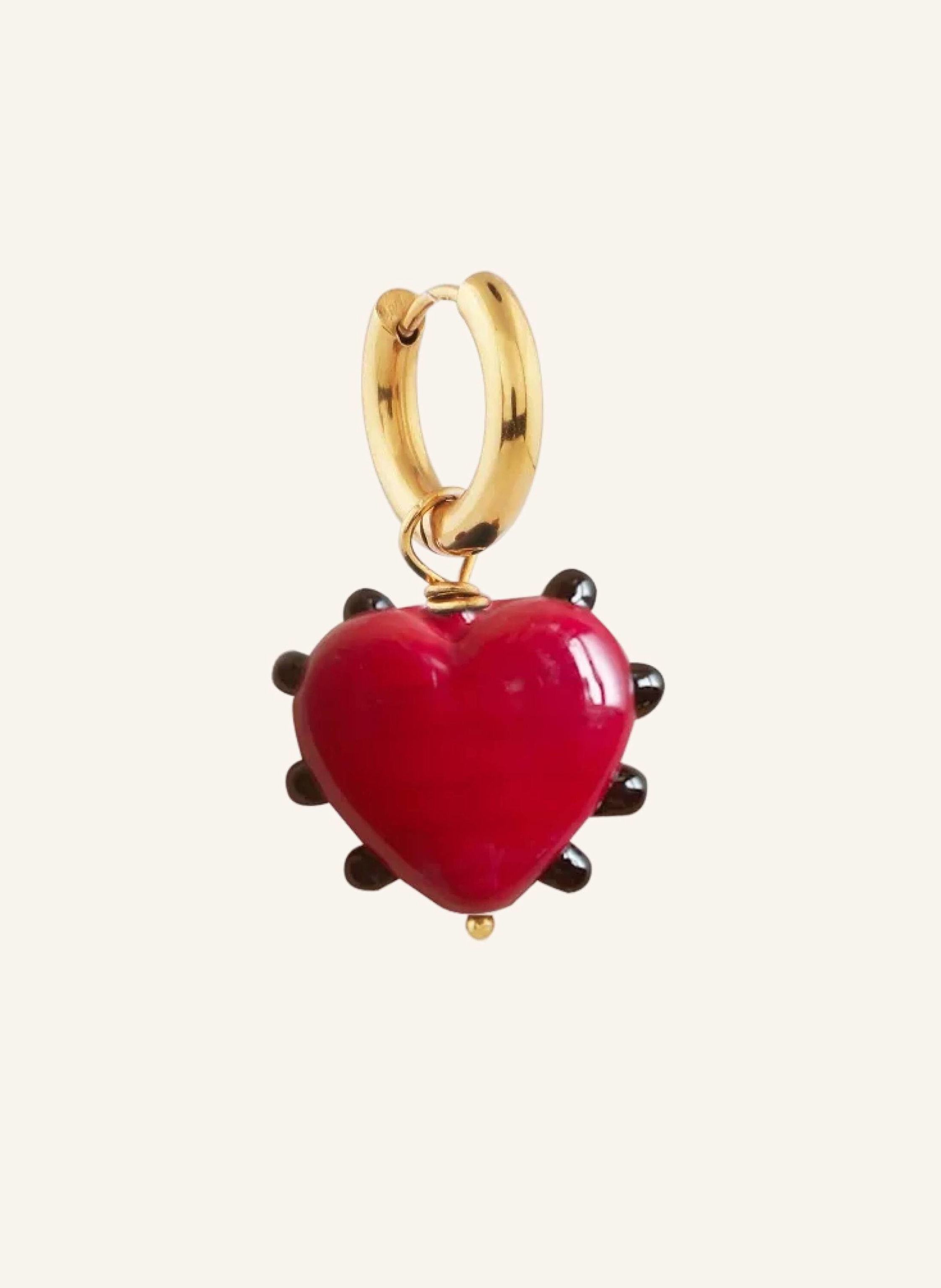 sandralexandra Creolen MILAGROS HEART SINGLE RED by GLAMBOU