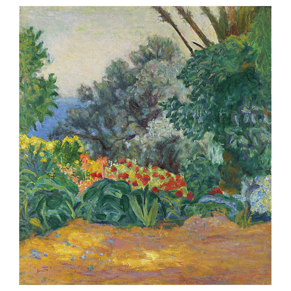 - Tableau coin de jardin fleuri Pierre Bonnard 50x60cm