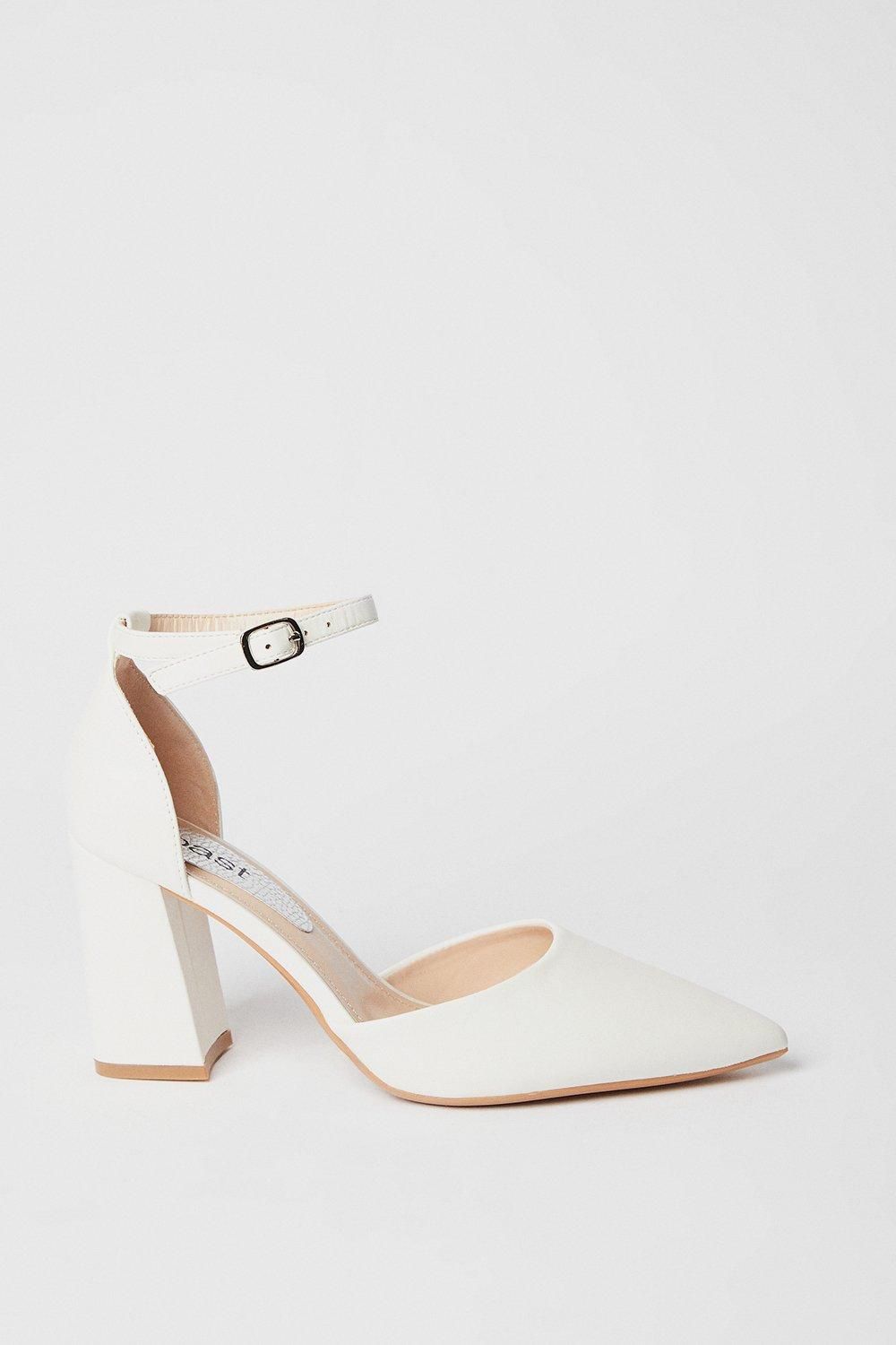 Coast Saffi Bridal Pointed High Block Heel Court Shoes