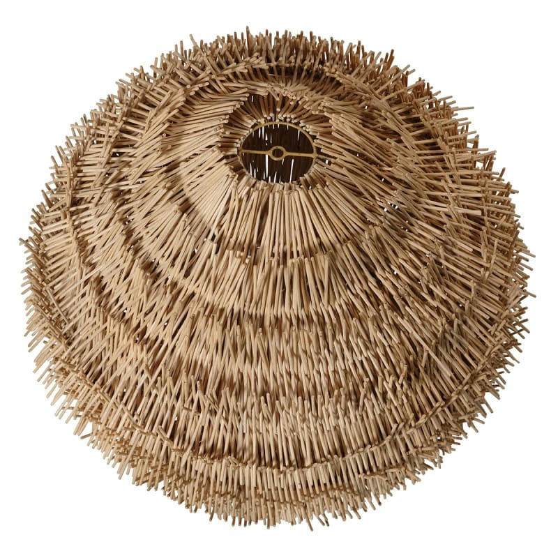 - Abat-jour rond en rotin